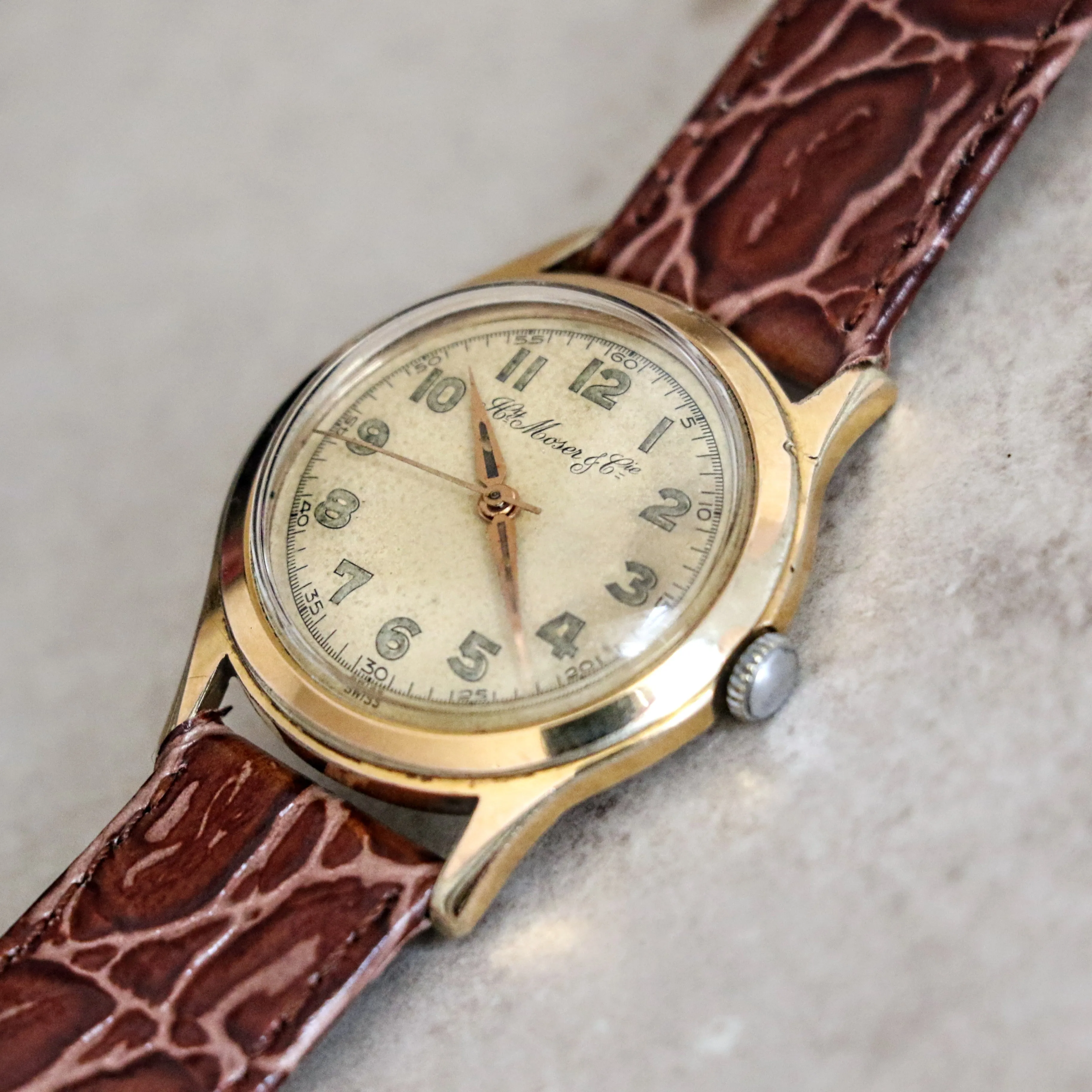 H. MOSER & Cie. Wristwatch 17 Rubis Cal. ETA 1100 Swiss Vintage Watch Luminous Dial