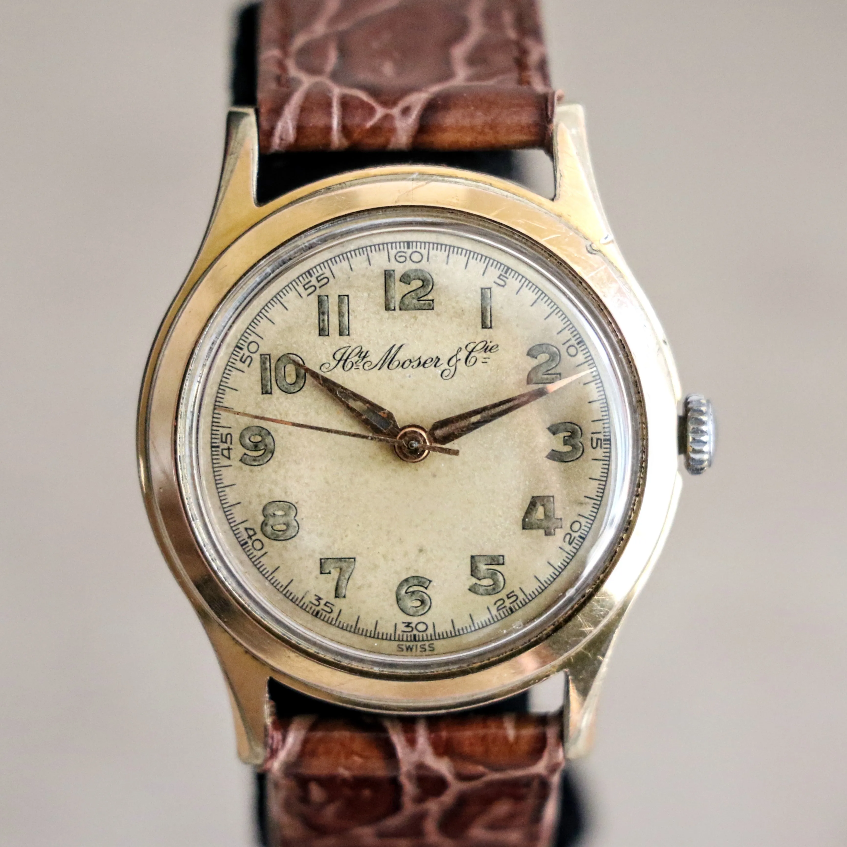 H. MOSER & Cie. Wristwatch 17 Rubis Cal. ETA 1100 Swiss Vintage Watch Luminous Dial