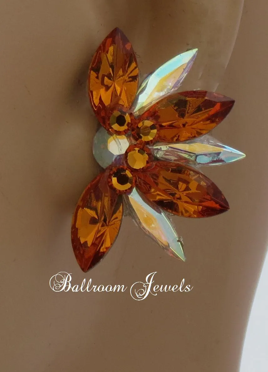 Half Star crystal ballroom earrings in Topaz