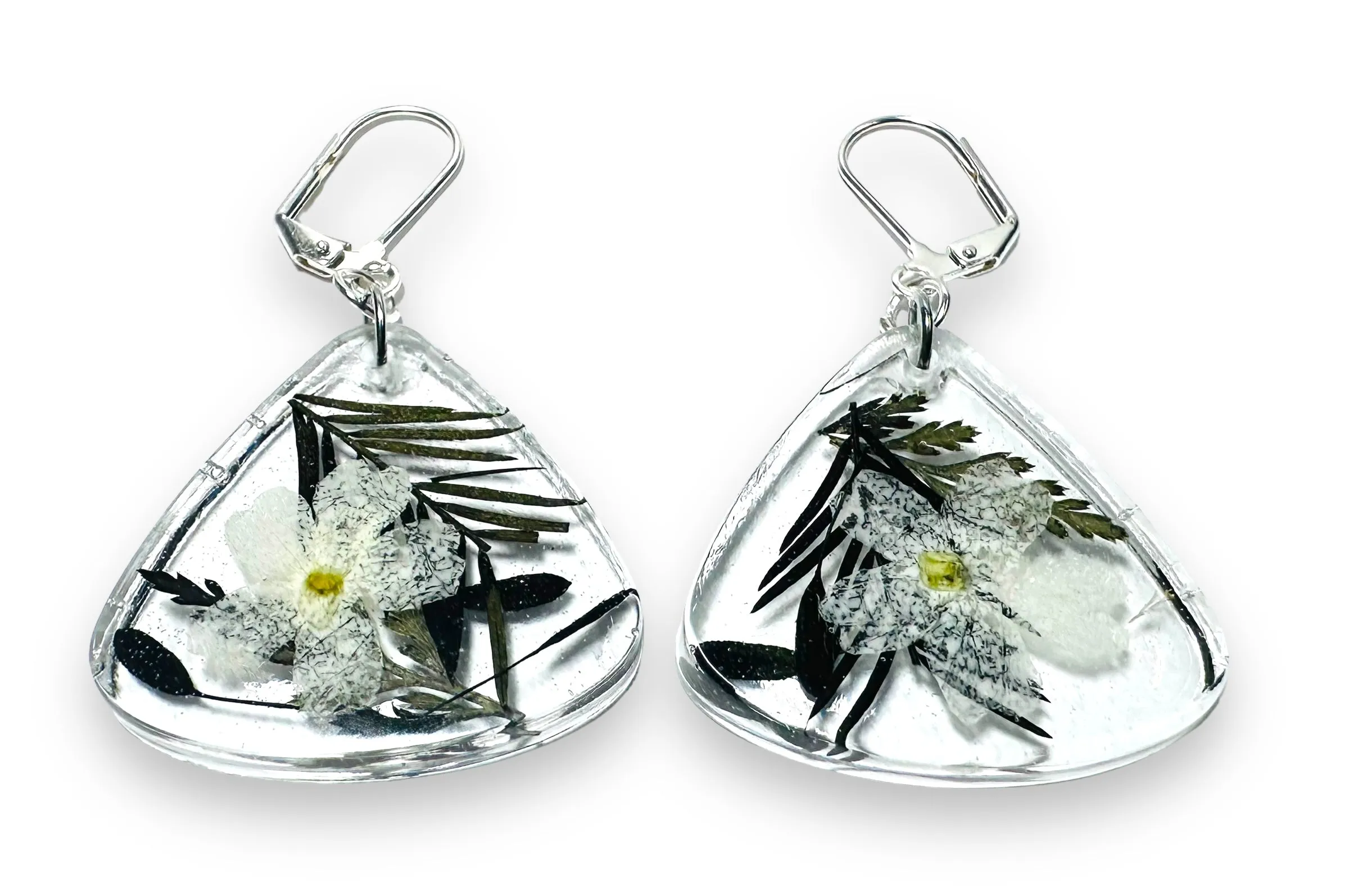 Halloween Collection-Pressed Flower Earrings/Real Flower Earrings/Resin Flower