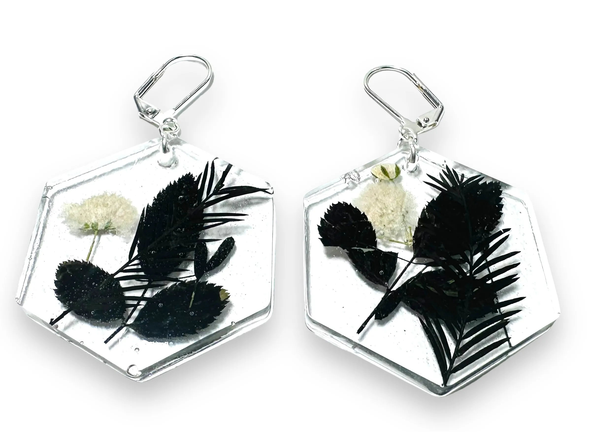 Halloween Collection-Pressed Flower Earrings/Real Flower Earrings/Resin Flower