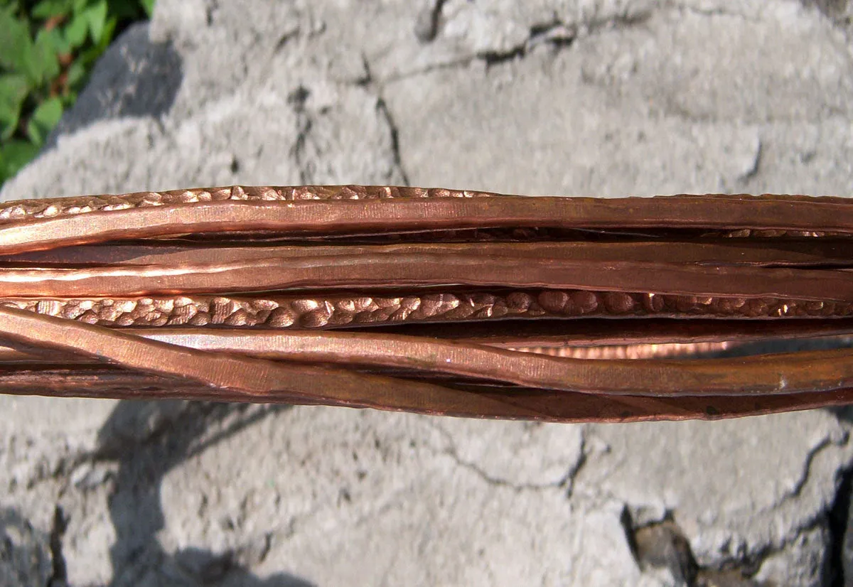Hammered Copper 3mm Ring Stock Textured Metal Wire - Rings Bracelets Pendants Metalwork
