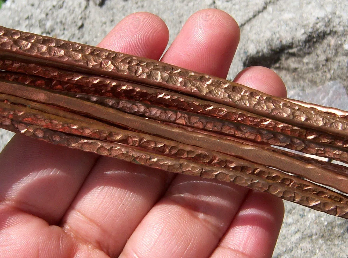 Hammered Copper 3mm Ring Stock Textured Metal Wire - Rings Bracelets Pendants Metalwork