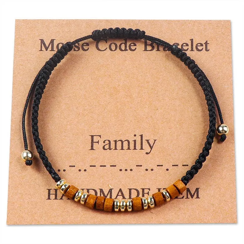 Handmade Wooden Beaded Morse Code Bracelets: Fuck Cancer