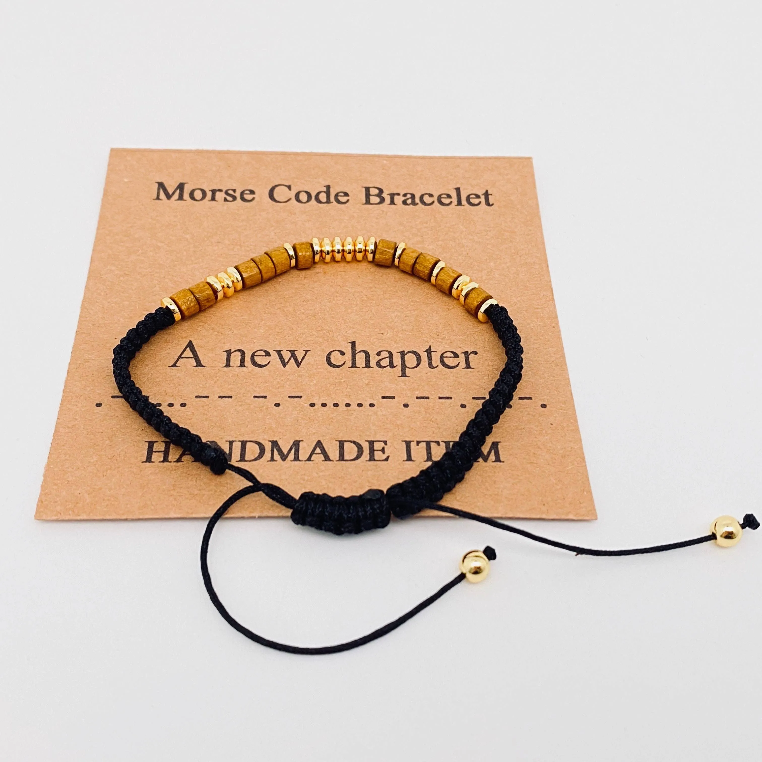 Handmade Wooden Beaded Morse Code Bracelets: Fuck Cancer