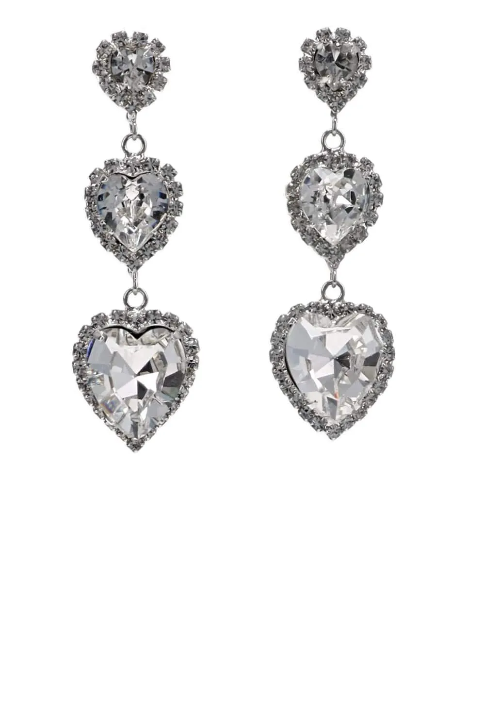 Hartley Crystal Heart Drop Earrings