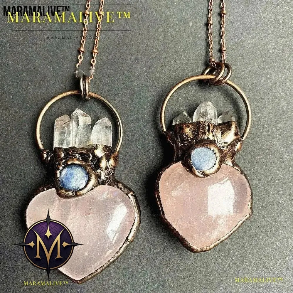Heart-shaped White Crystal Pillar Aquamarine