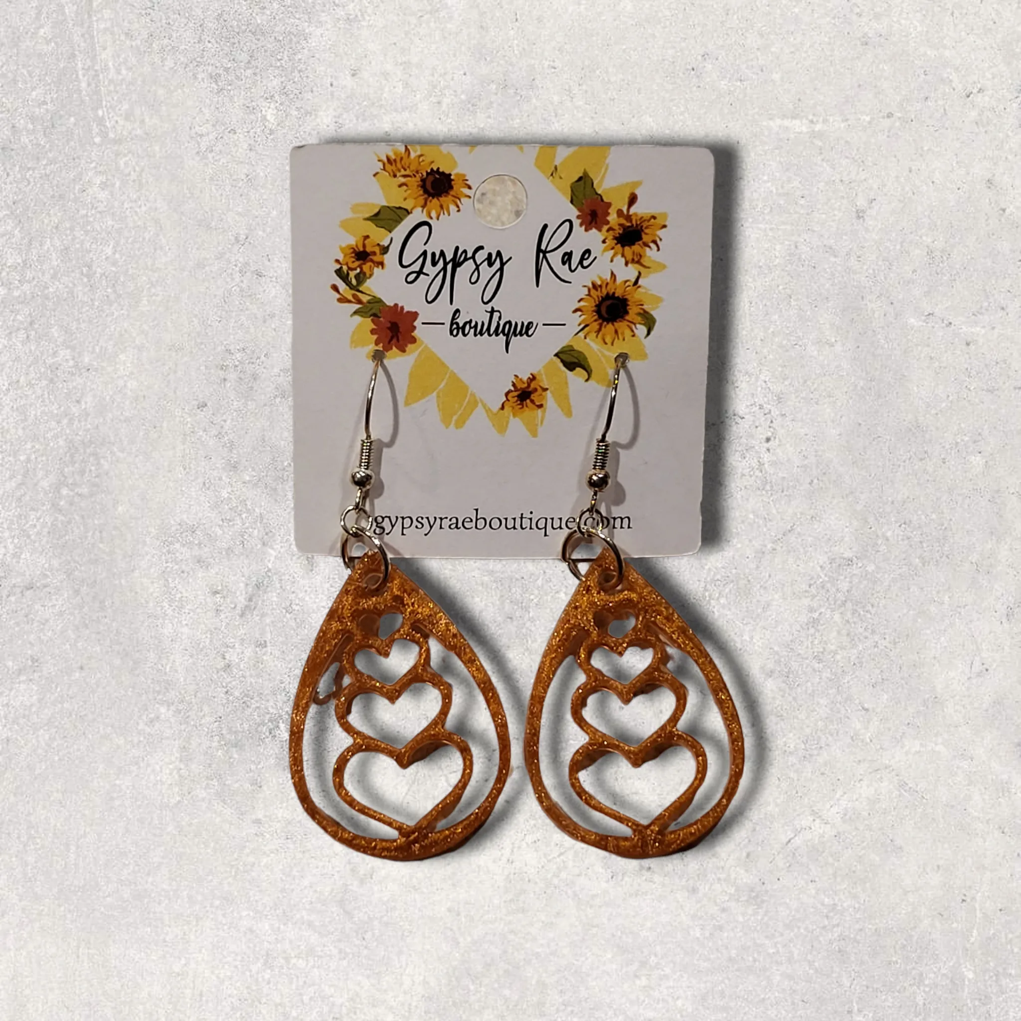 Heart Teardrop Resin Earrings