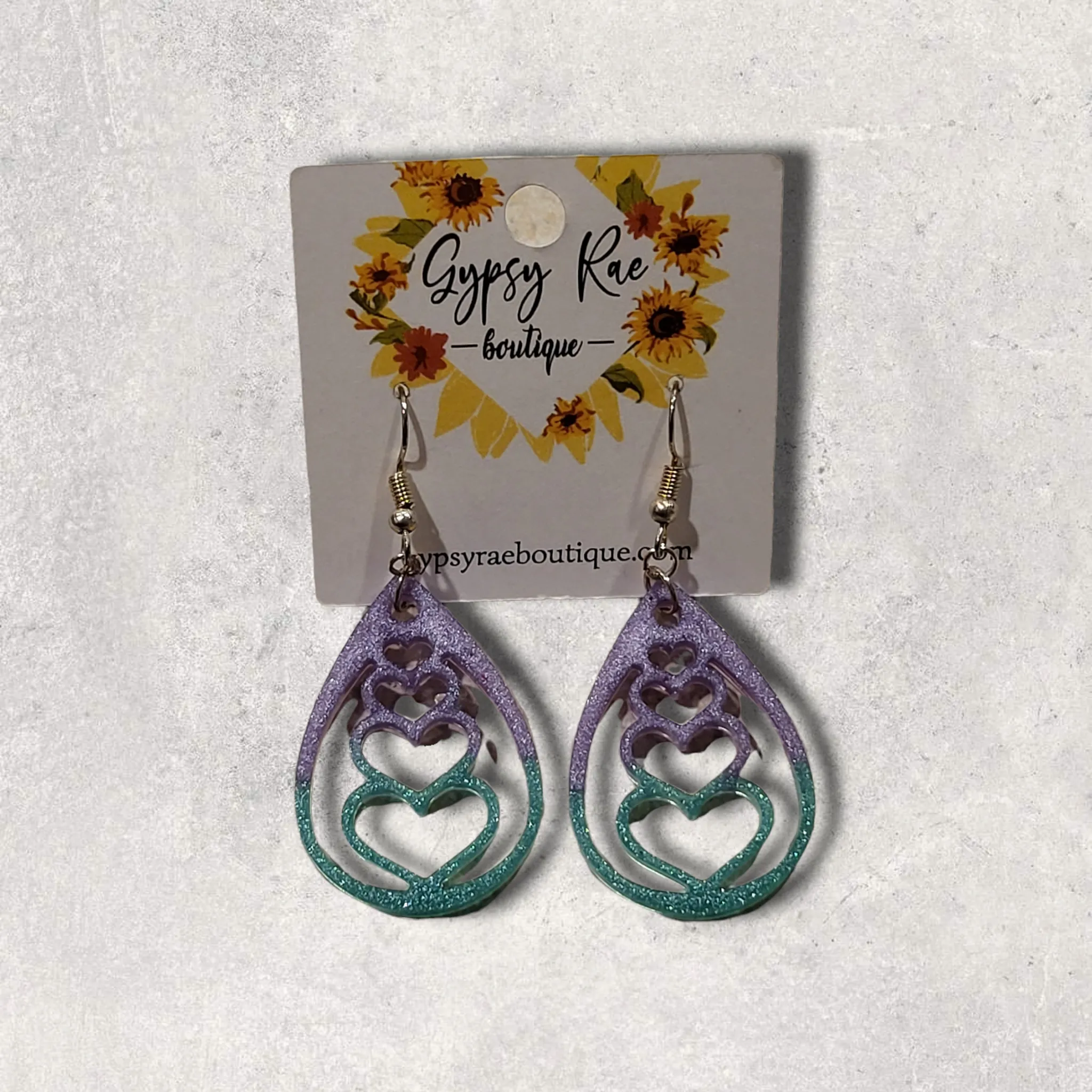 Heart Teardrop Resin Earrings