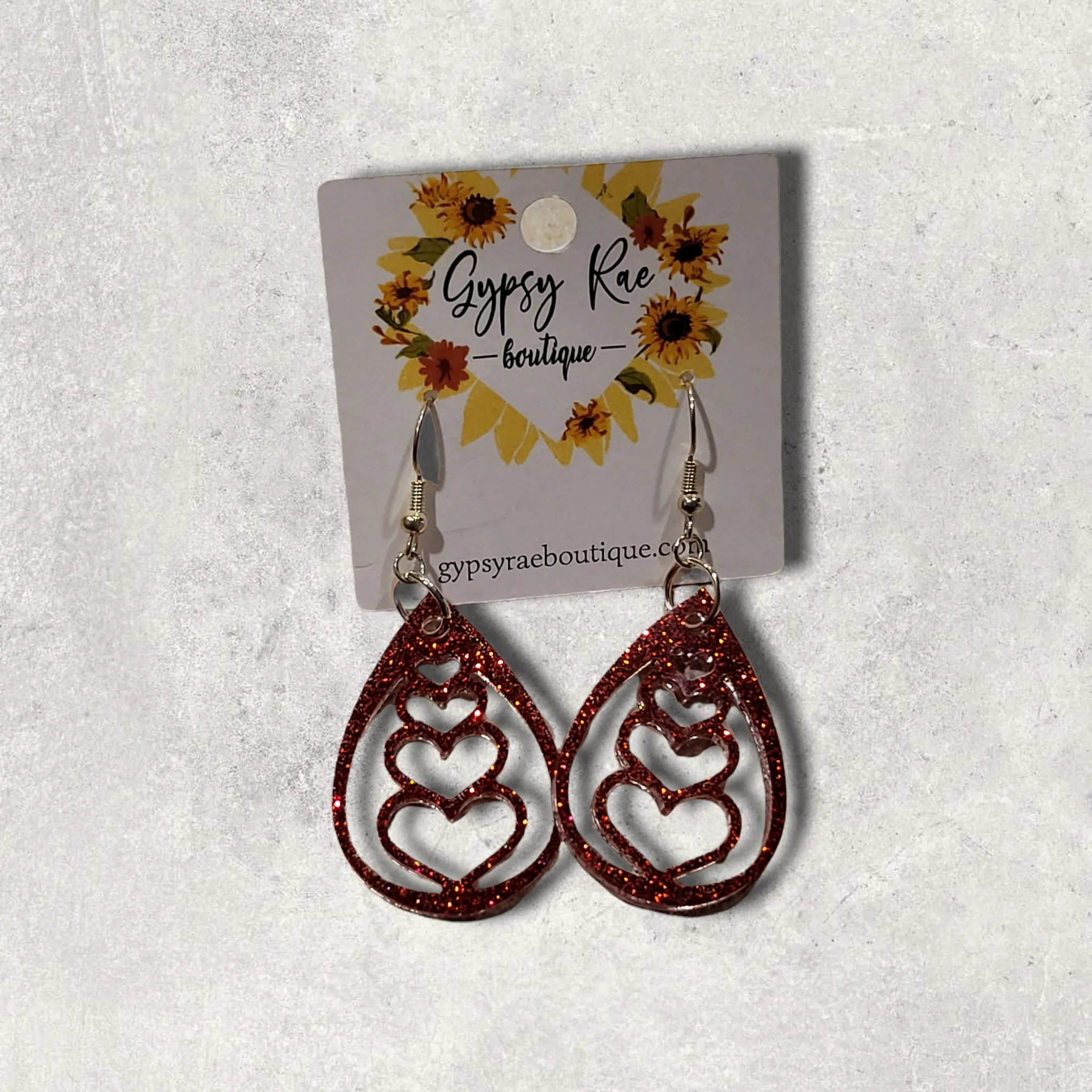 Heart Teardrop Resin Earrings