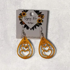 Heart Teardrop Resin Earrings
