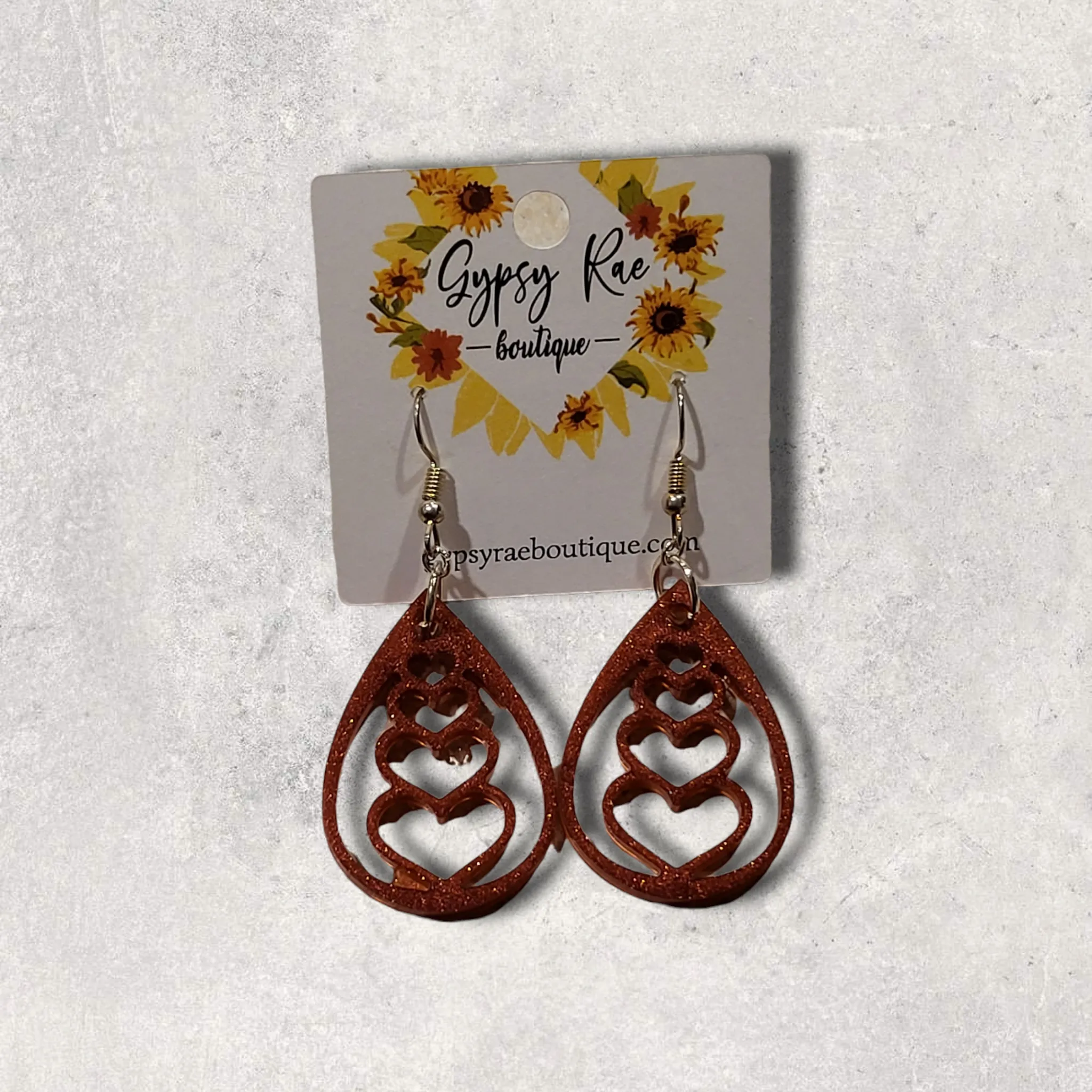 Heart Teardrop Resin Earrings