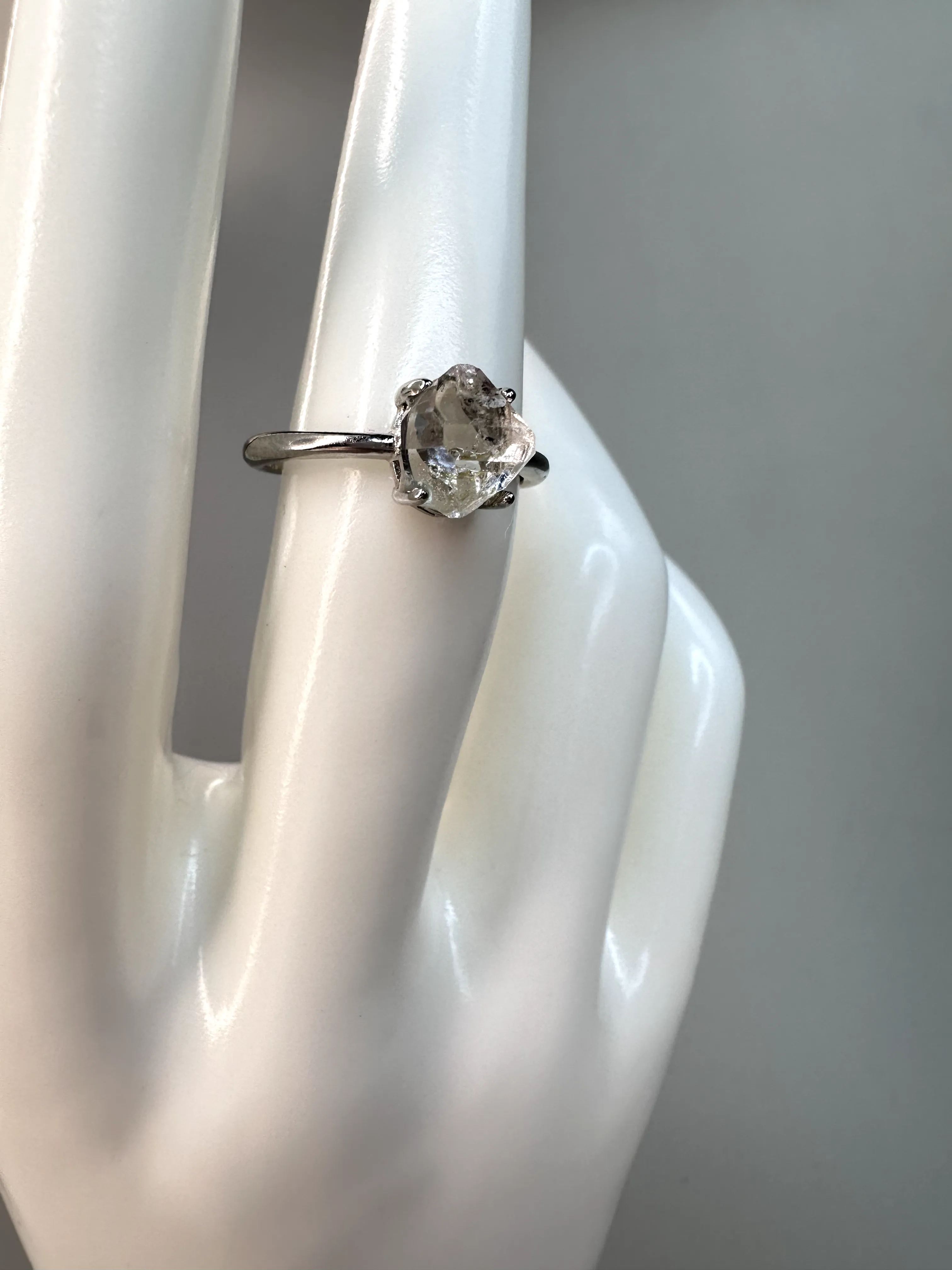 Herkimer Diamond Ring | Adjustable | S925