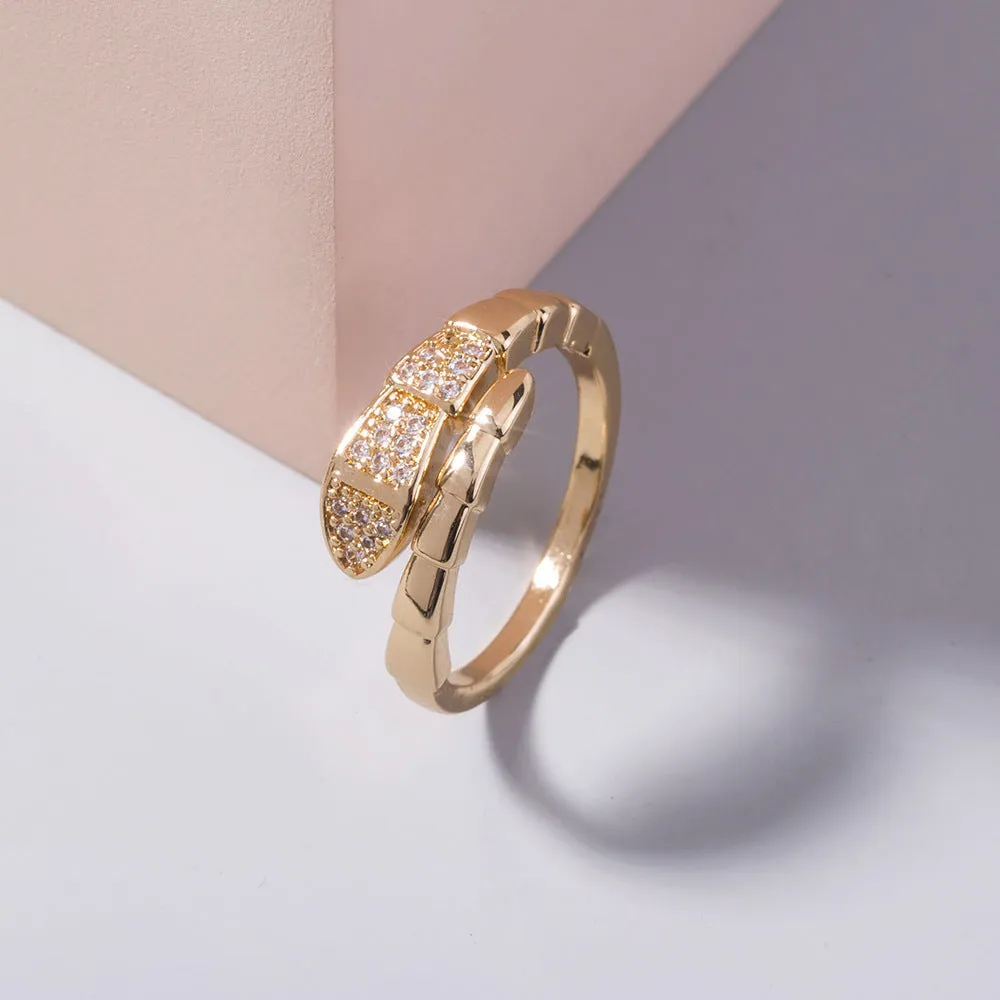 High-end Luxury Zircon Rattlesnake Ring