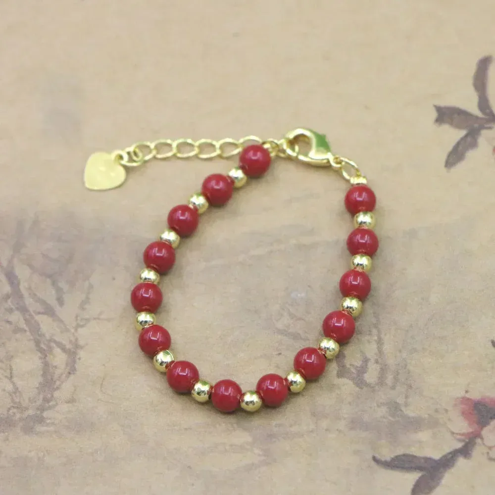 High-Quality Natural Stone Bead Bracelet – Baby Girls Yoga Charm Jewelry – Lobster Clasp Accessories, Christmas & Wedding Gift