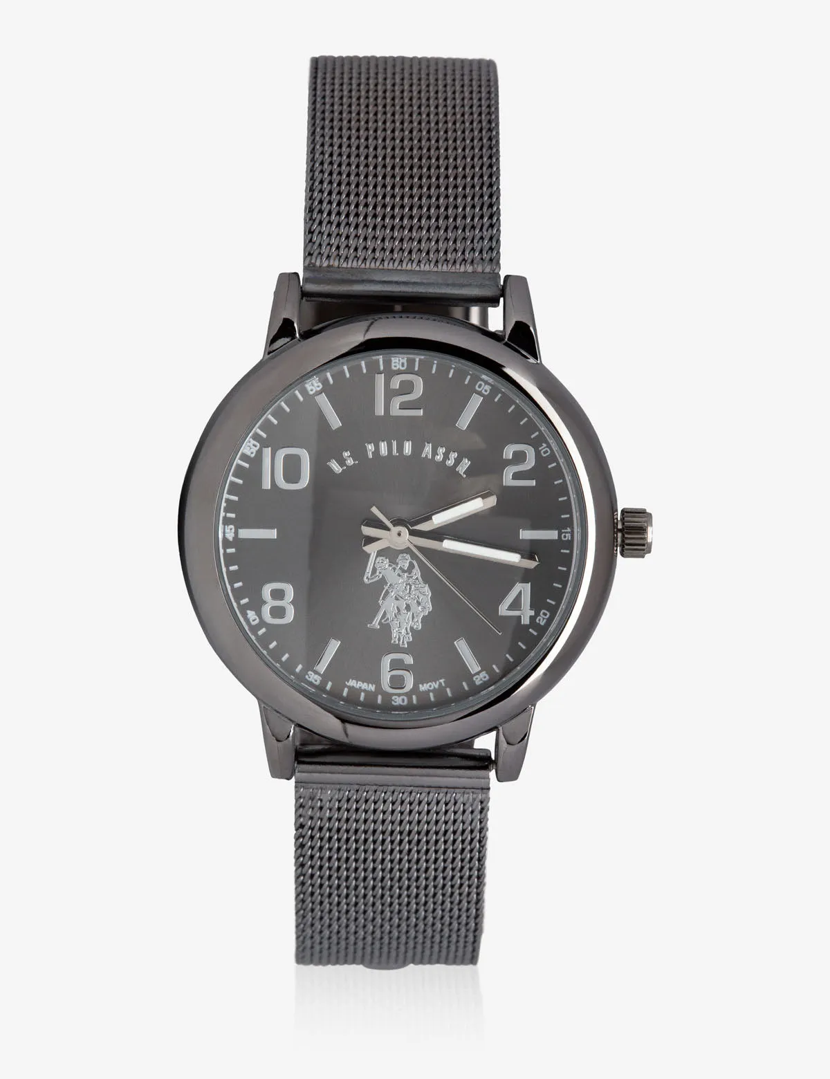 HIS & HERS BLACK MESH STRAP WATCH SET