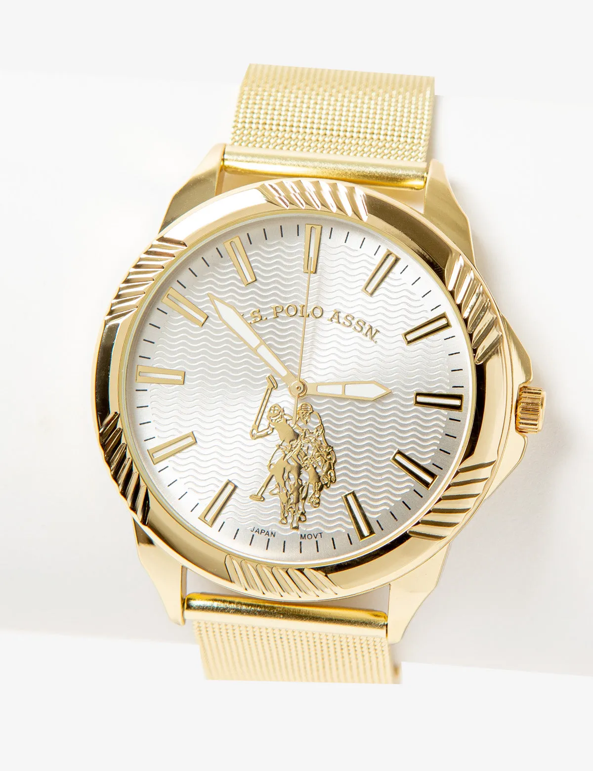 HIS & HERS GOLD MESH STRAP WATCH SET