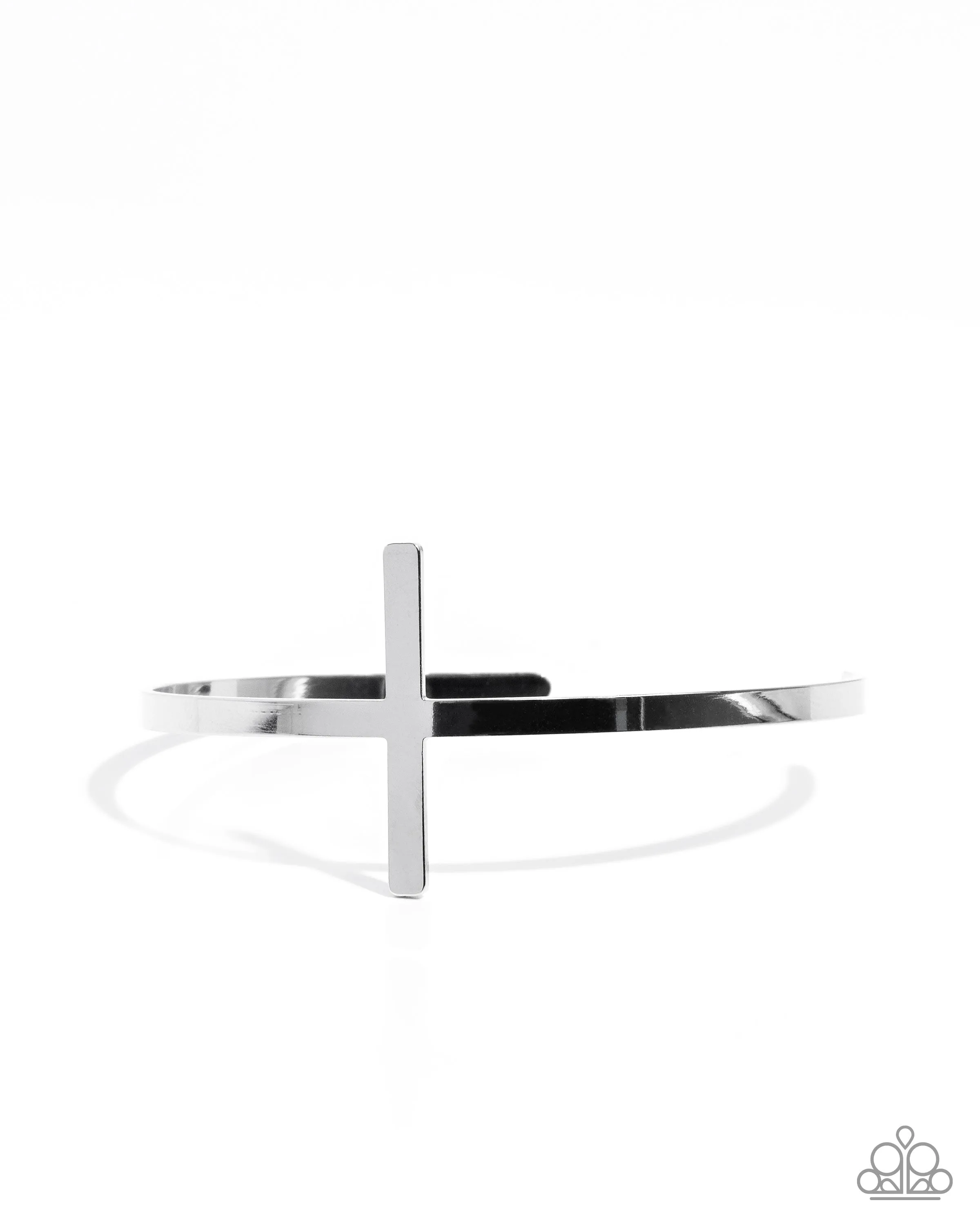 Holy Headline - Silver - Cross Religious Paparazzi Cuff Bracelet