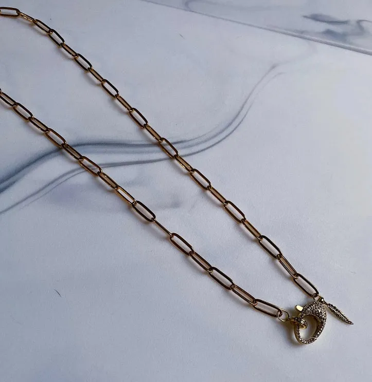 HOOKED ON YOU ADJUSTABLE PAPER CHAIN NECKLACE