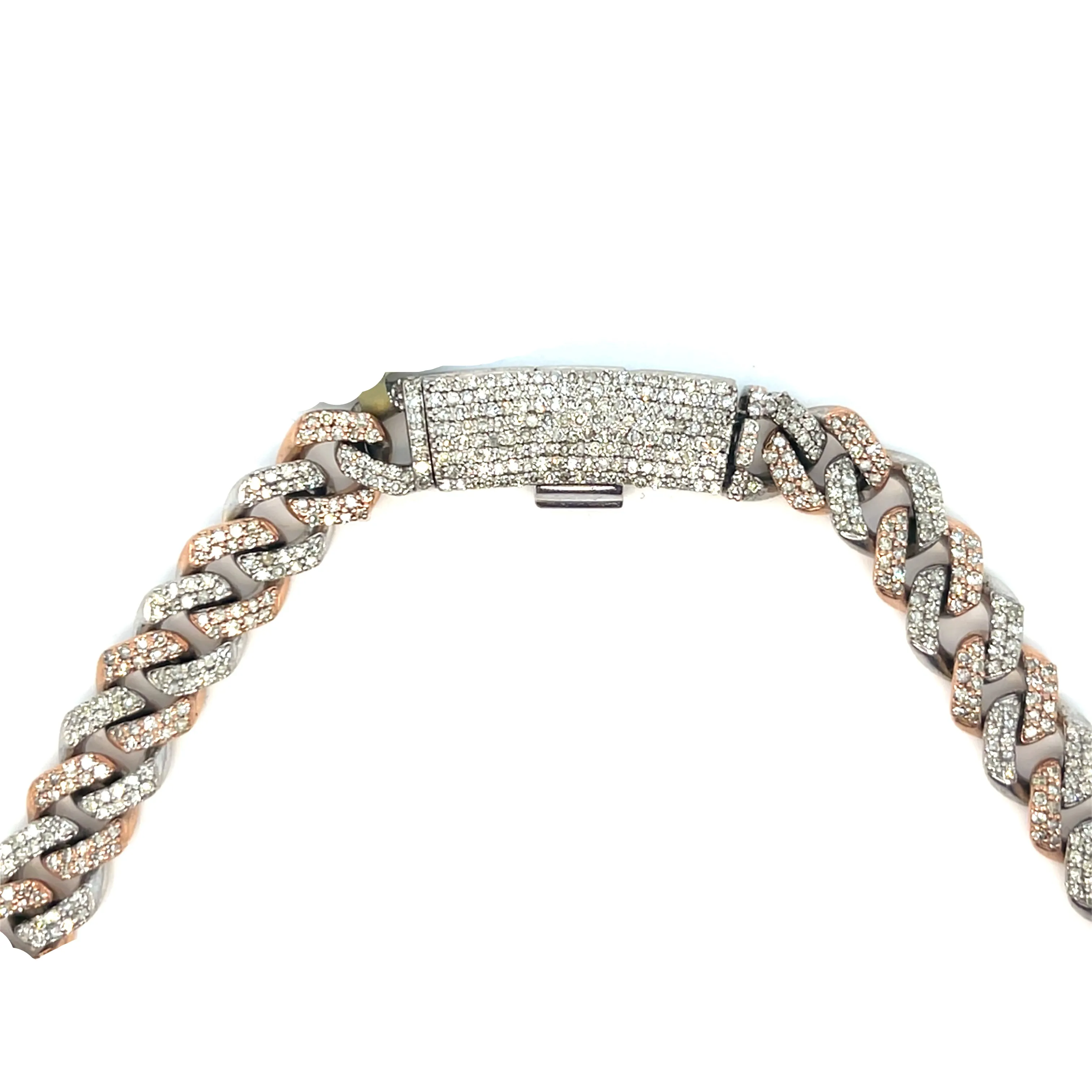 Iced out Hip Hop 8mm Cuban Two Tone 10k Gold Natural Diamonds Necklace - SNK16103A