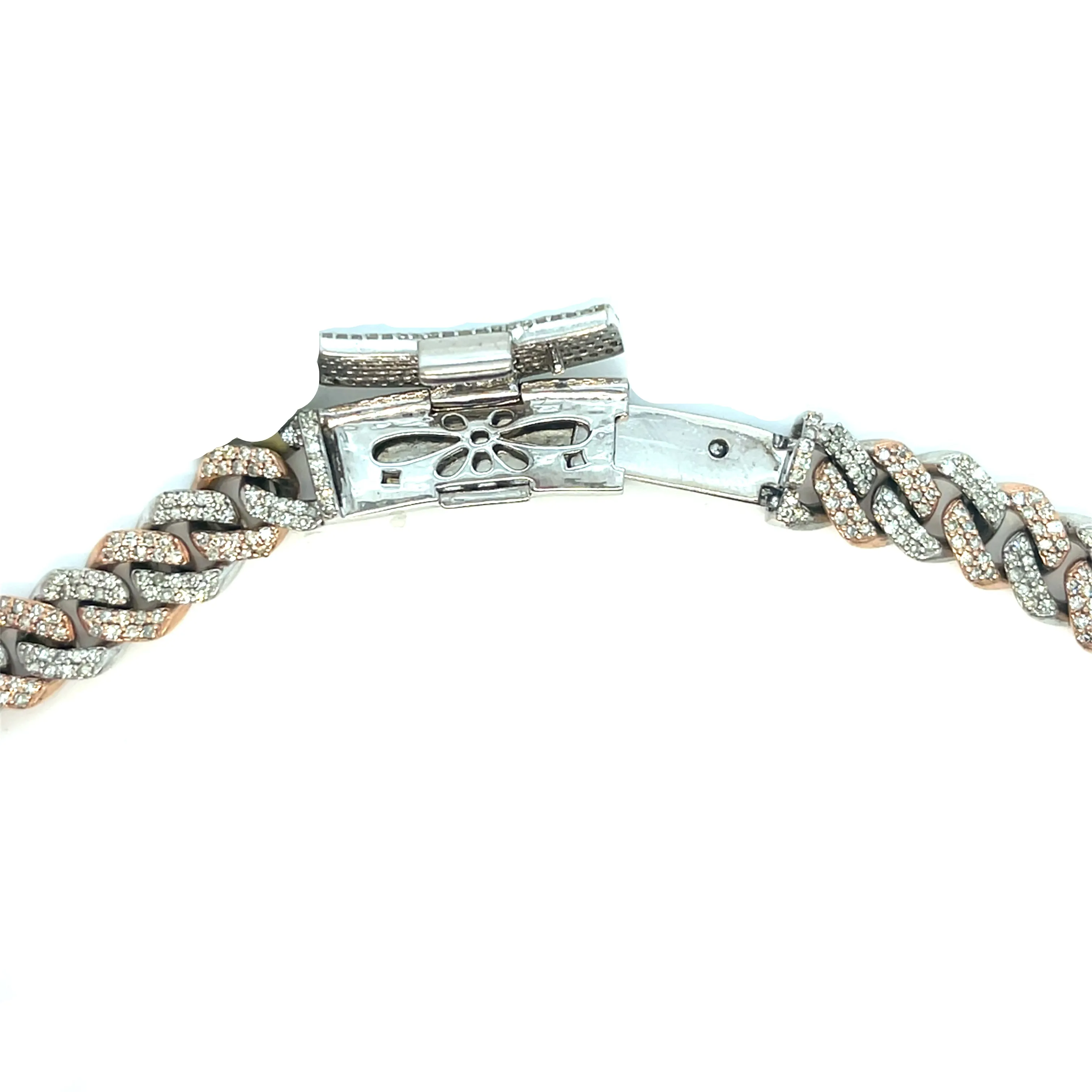 Iced out Hip Hop 8mm Cuban Two Tone 10k Gold Natural Diamonds Necklace - SNK16103A