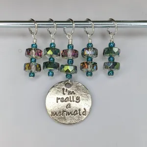 I'm really a Mermaid Stitch Markers & Earrings