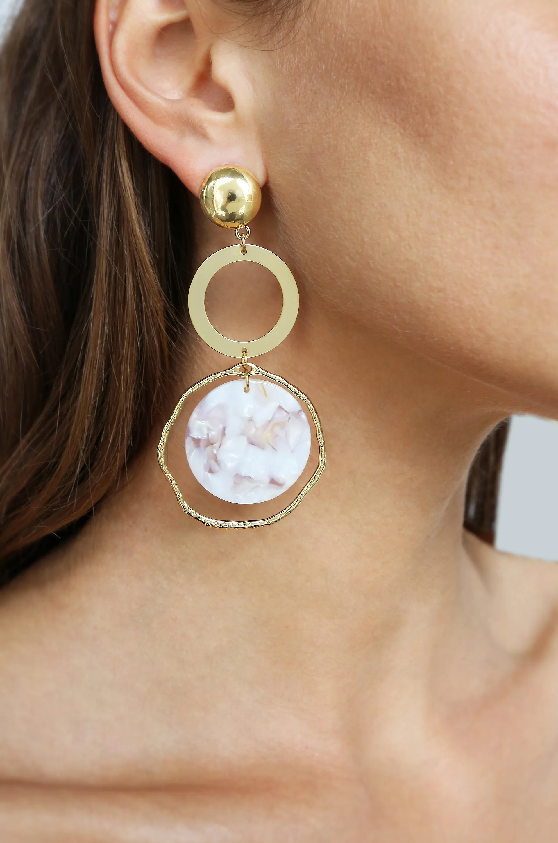 Inspired Blush Resin & Dangle Earrings