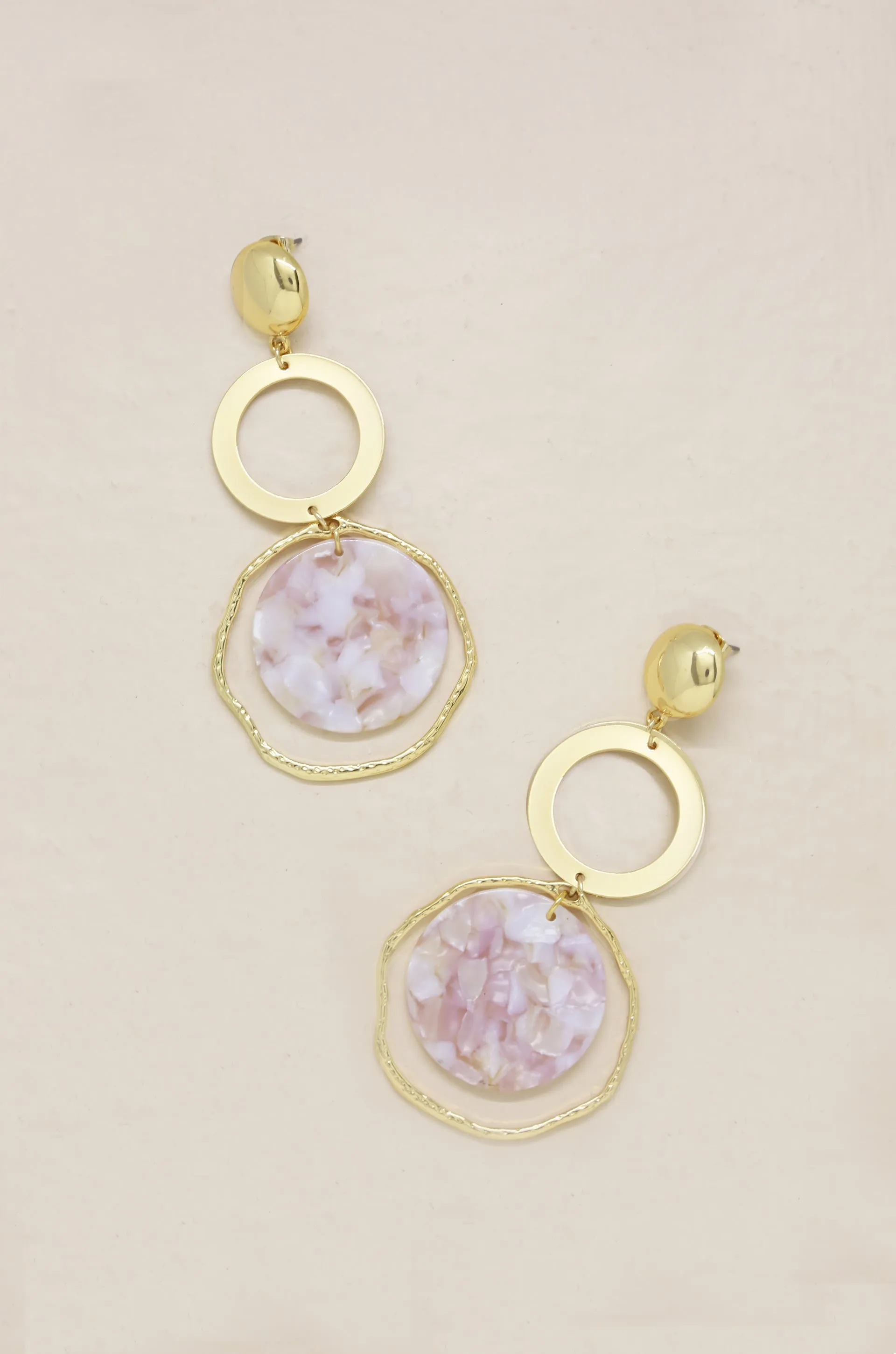 Inspired Blush Resin & Dangle Earrings