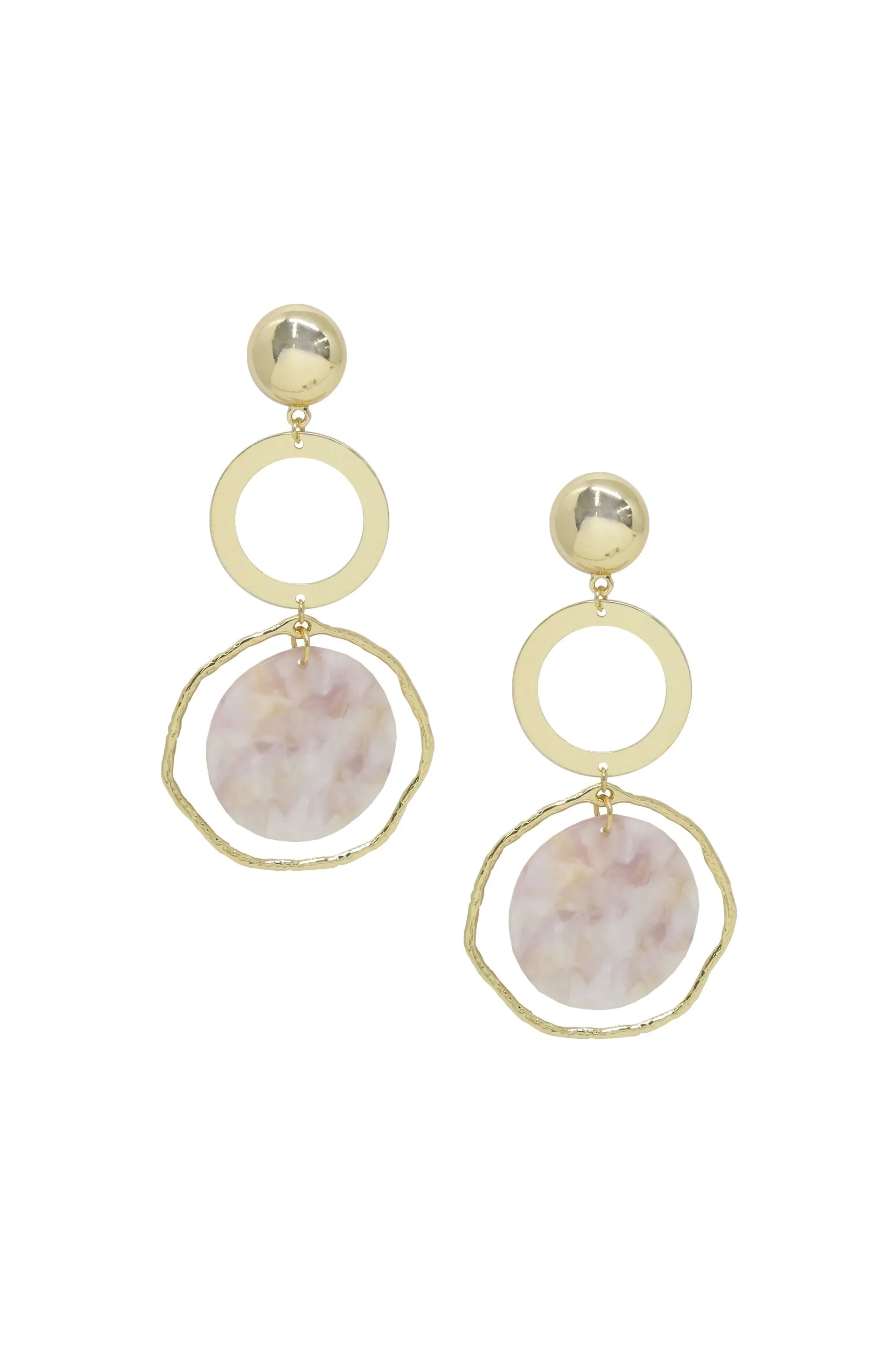 Inspired Blush Resin & Dangle Earrings