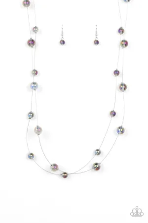 Interstellar Illusions - Purple - Iridescent Bead Tiered Paparazzi Necklace
