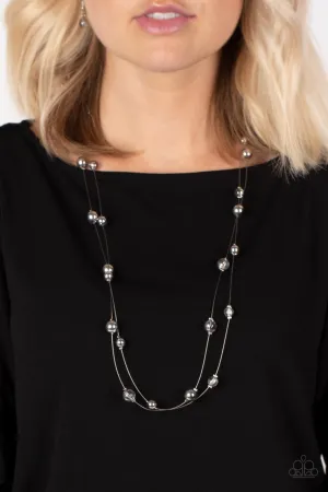 Interstellar Illusions - Silver - Iridescent Bead Tiered Paparazzi Necklace
