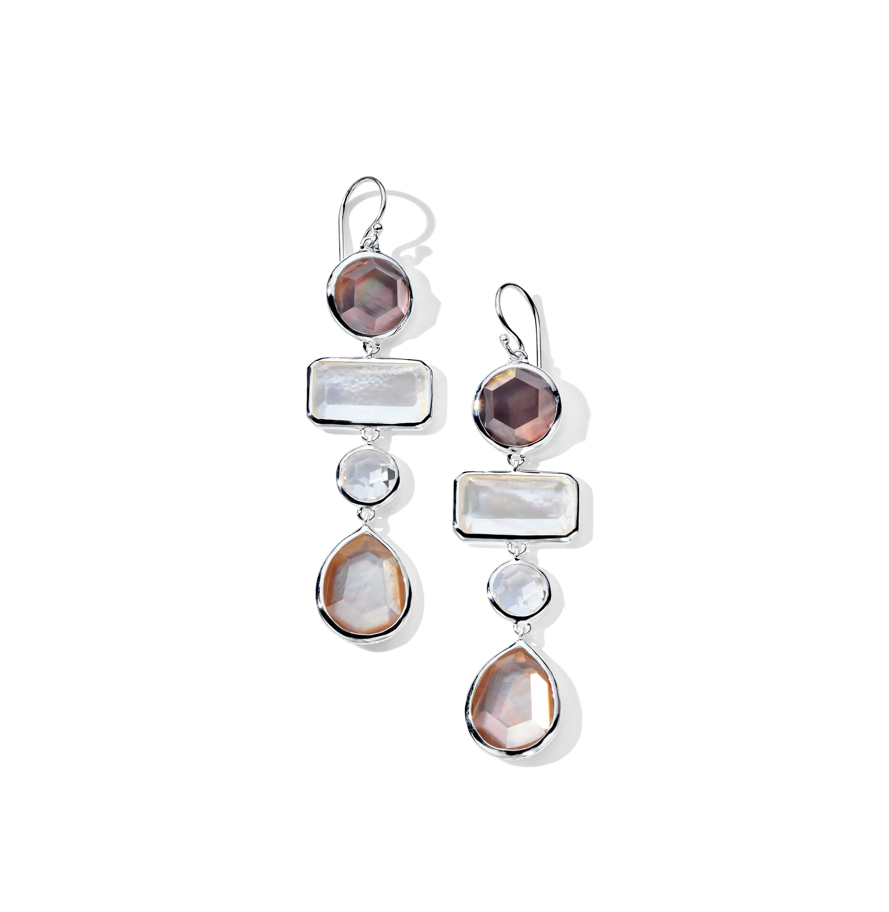 IPPOLITA Rock Candy Large Mixed Cut 4-Tier Earrings in Sabbia