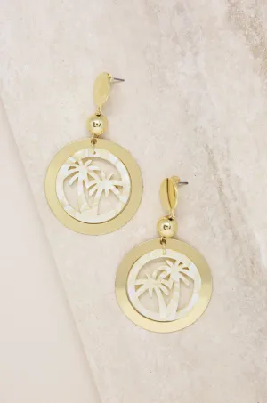 Island Hopper Resin & 18k Gold Plated Drop Earrings