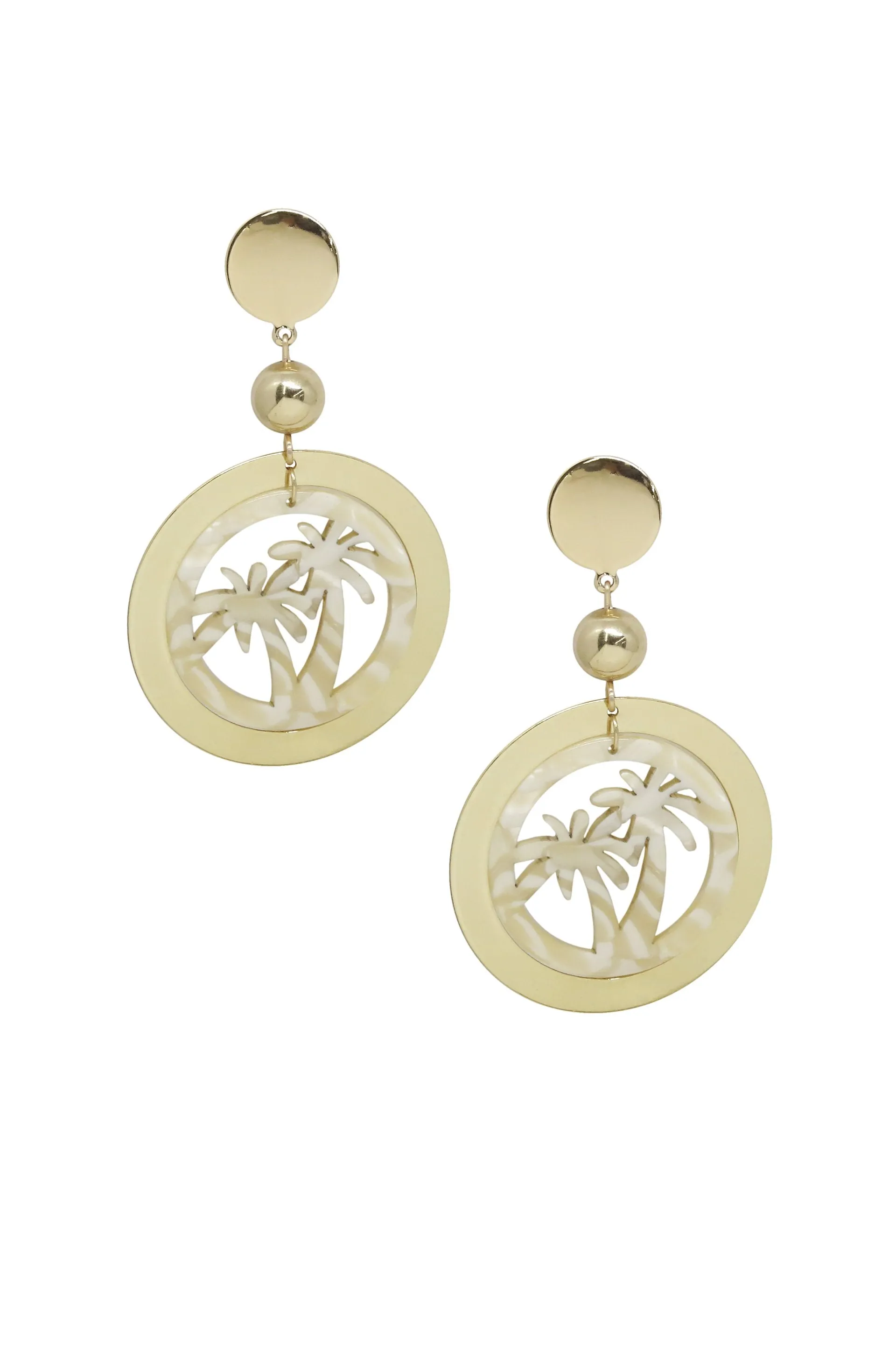 Island Hopper Resin & 18k Gold Plated Drop Earrings