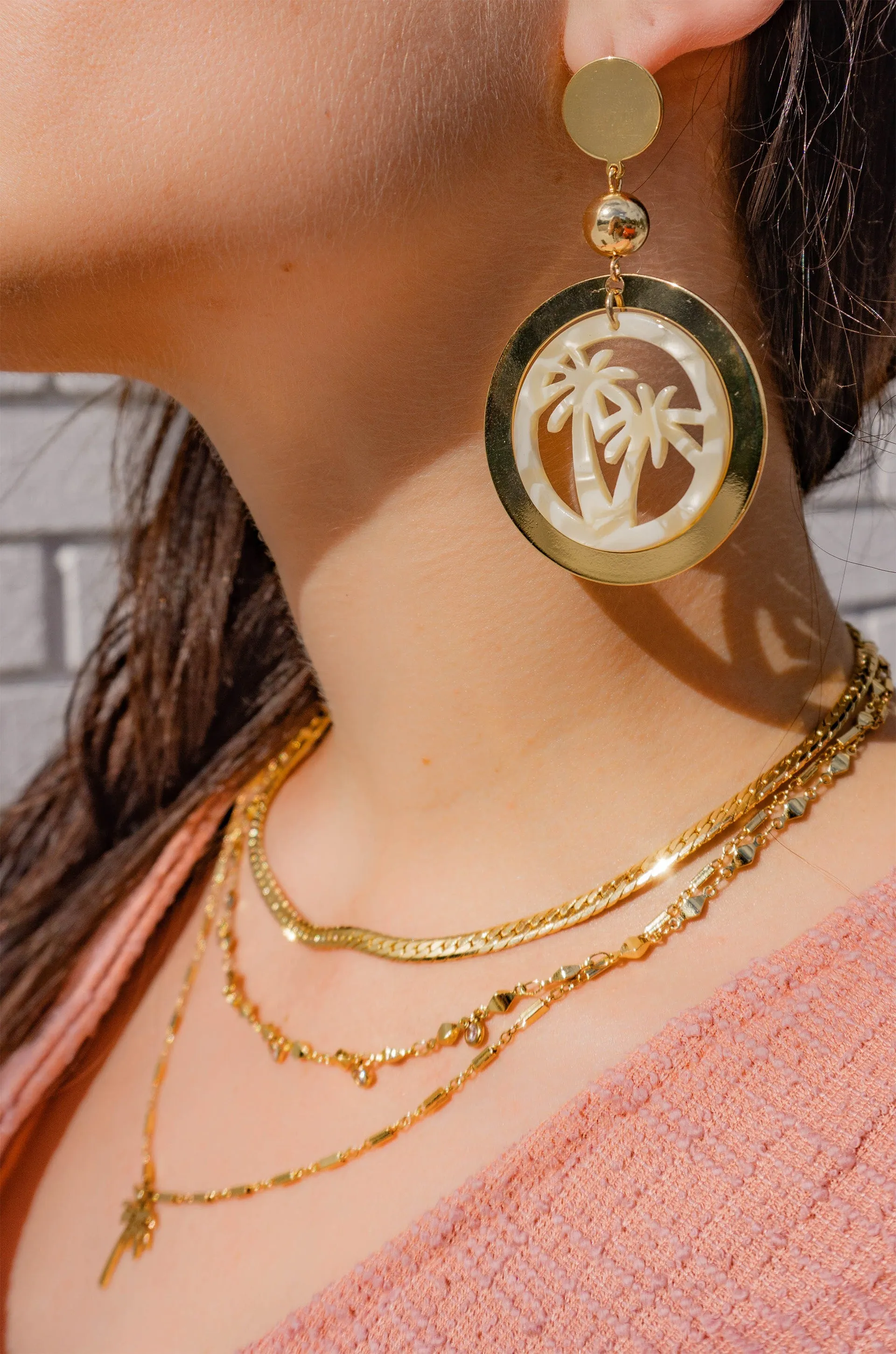 Island Hopper Resin & 18k Gold Plated Drop Earrings