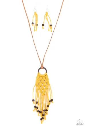 It's Beyond MACRAME! Yellow Paparazzi Necklace