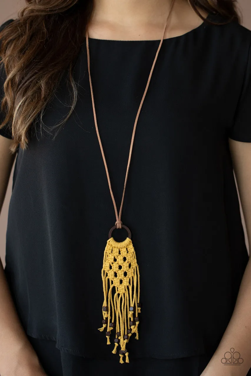 It's Beyond MACRAME! Yellow Paparazzi Necklace