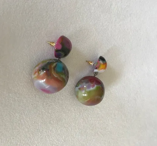 Jackie Brazil Multi Colored Ball Earring