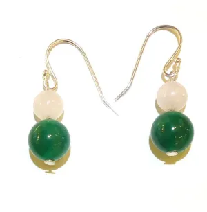 Jade with Rose Quartz Earrings