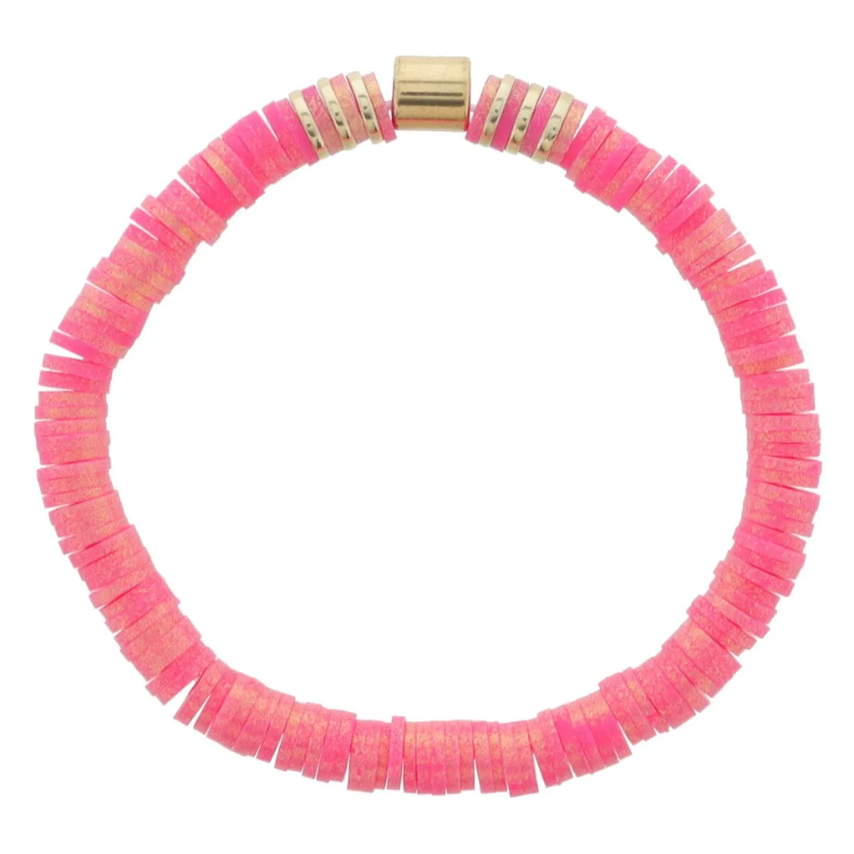 Jane Marie Iridescent Rubber Sequins with Gold Bead Accents-Hot Pink