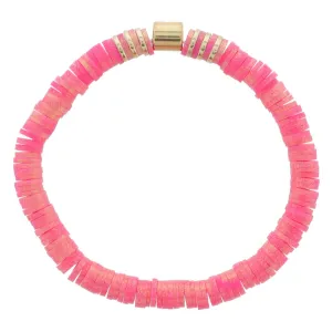 Jane Marie Iridescent Rubber Sequins with Gold Bead Accents-Hot Pink