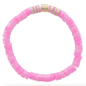 Jane Marie Iridescent Rubber Sequins with Gold Bead Accents-Pink