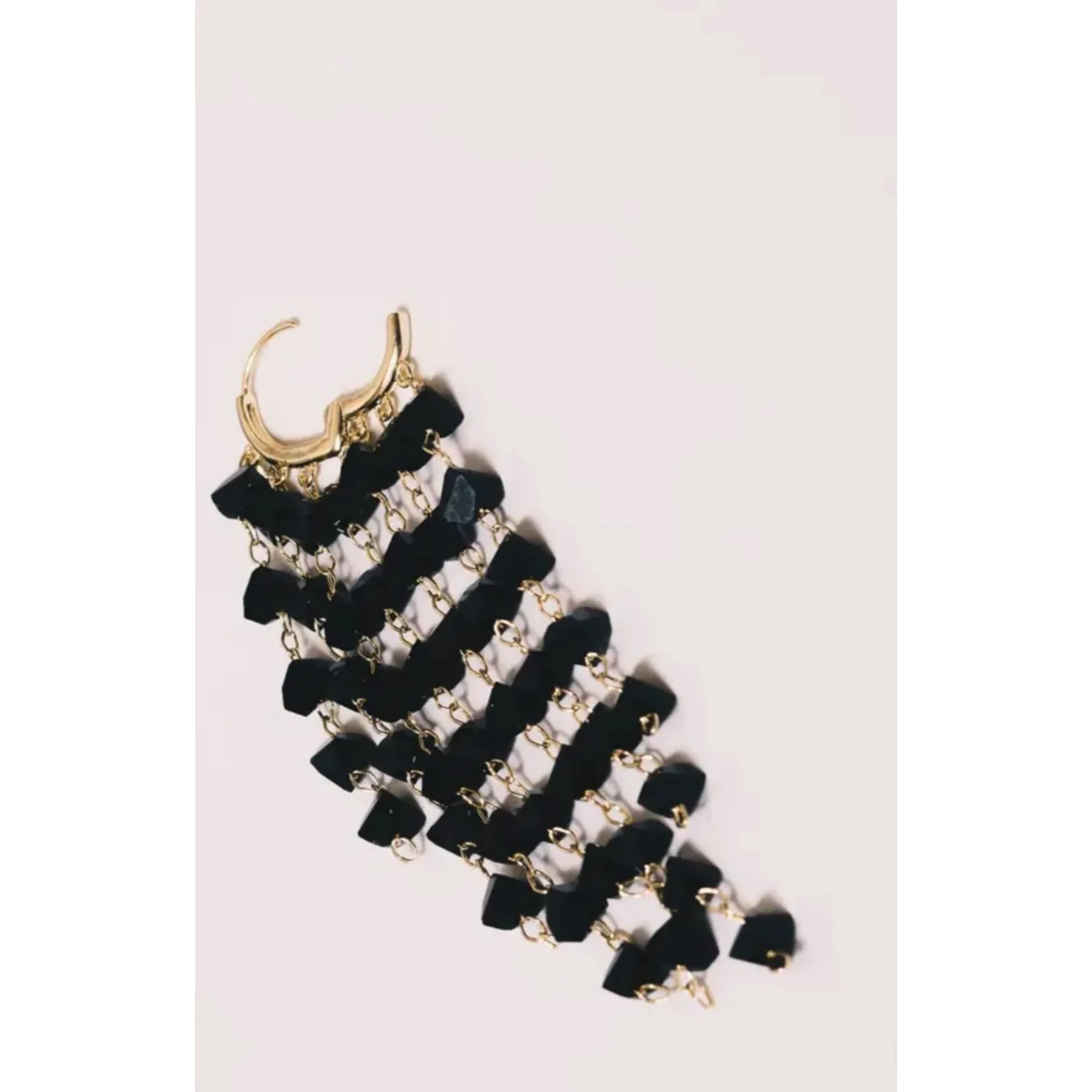 Jet Black Crystal Dangle Earrings