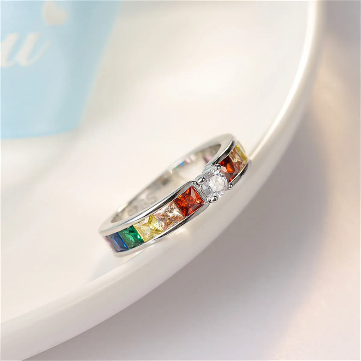 Jewel-Tone Crystal & Cubic Zirconia Channel Ring