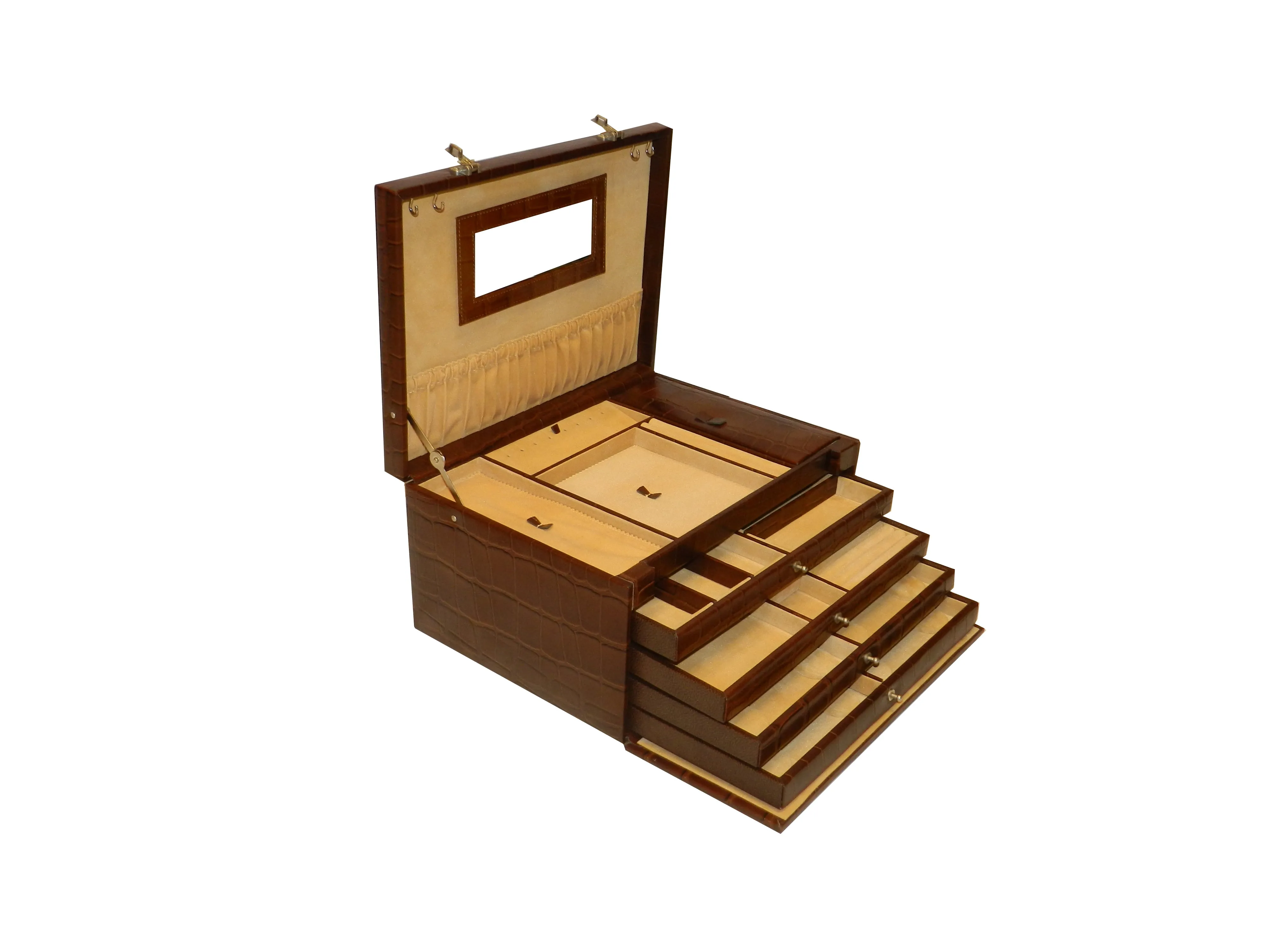 Jewelry Box Genuine Leather Multipurpose XL-Size Number Lock