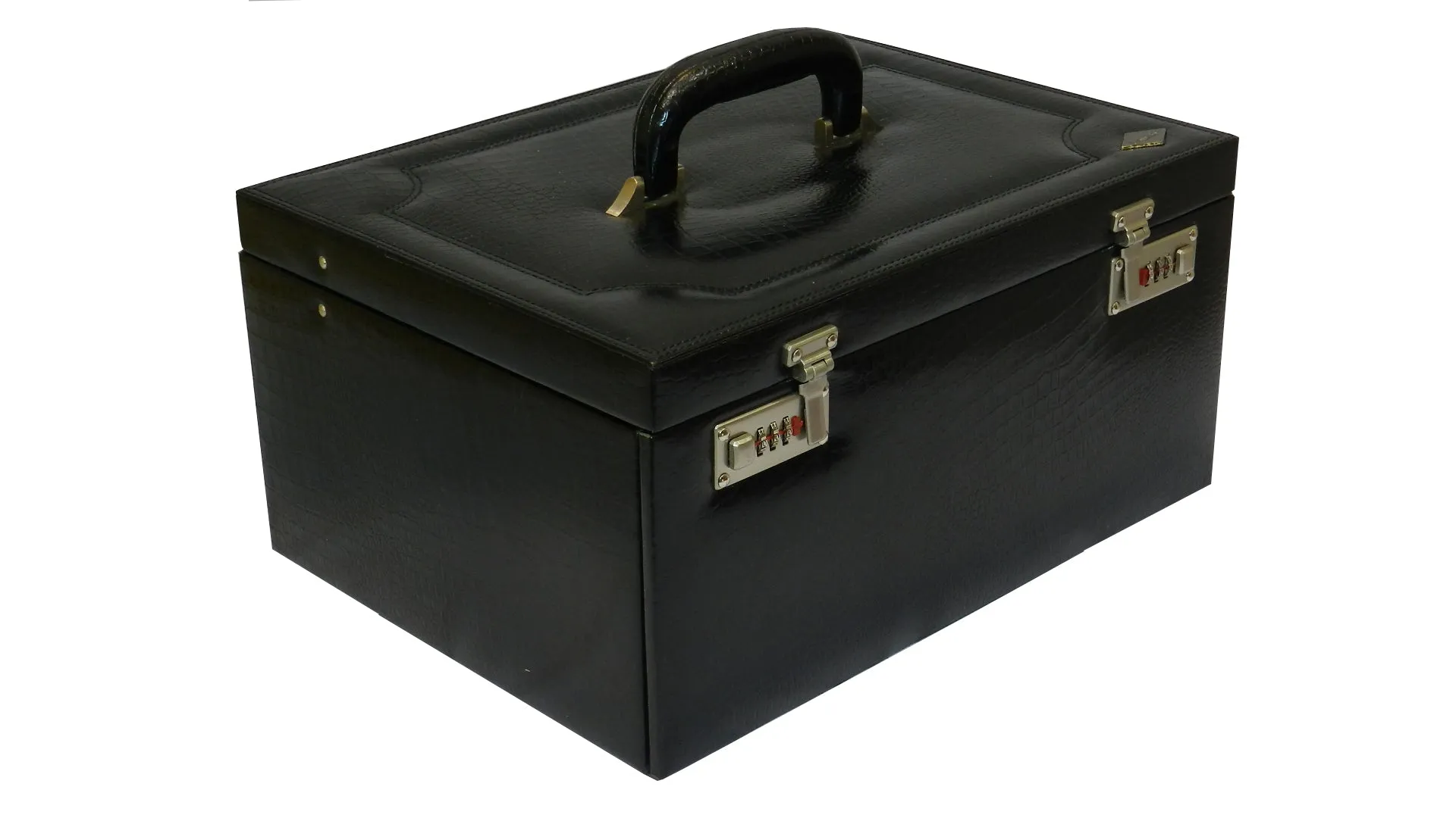 Jewelry Box Genuine Leather Multipurpose XL-Size Number Lock