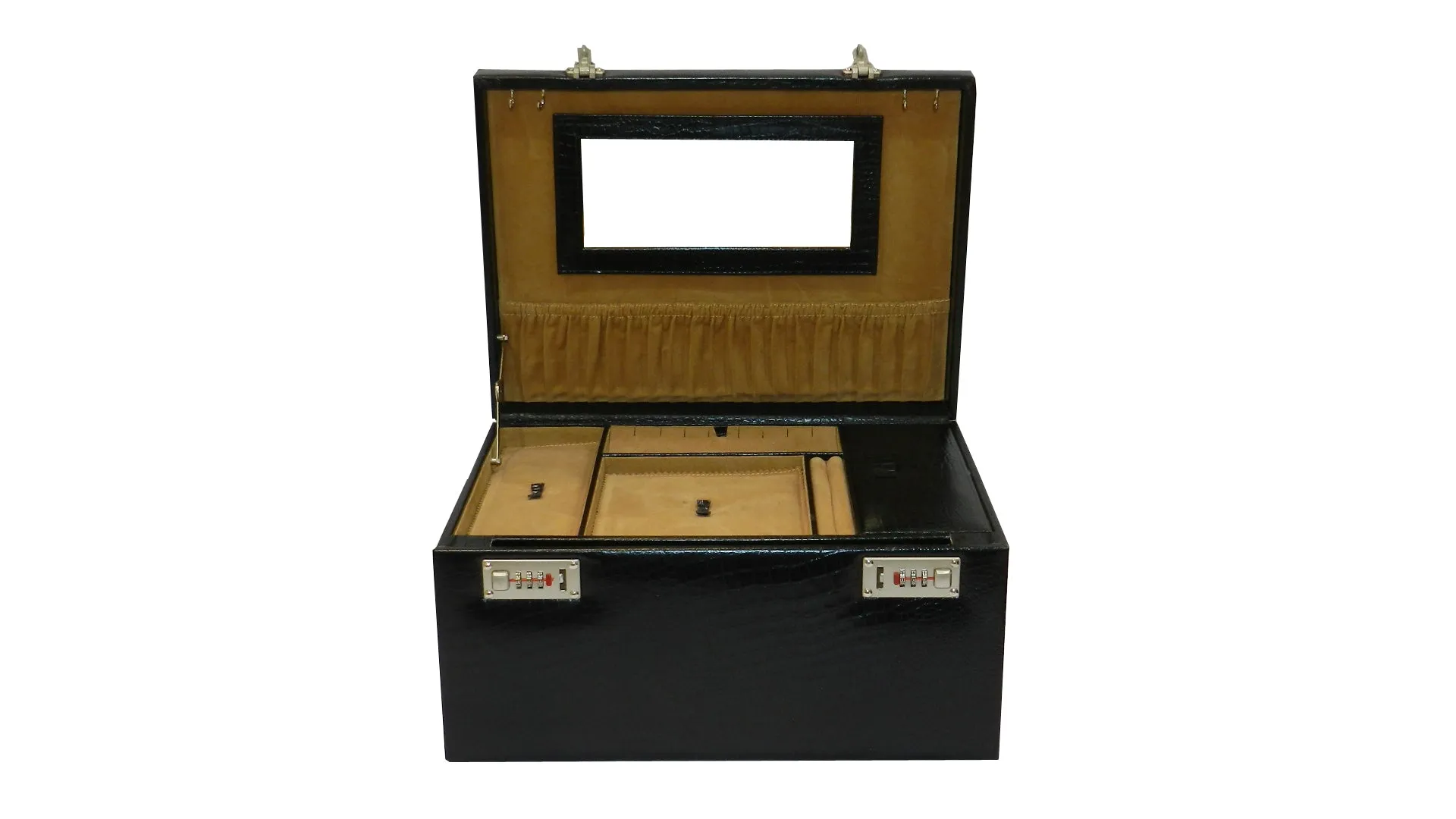 Jewelry Box Genuine Leather Multipurpose XL-Size Number Lock