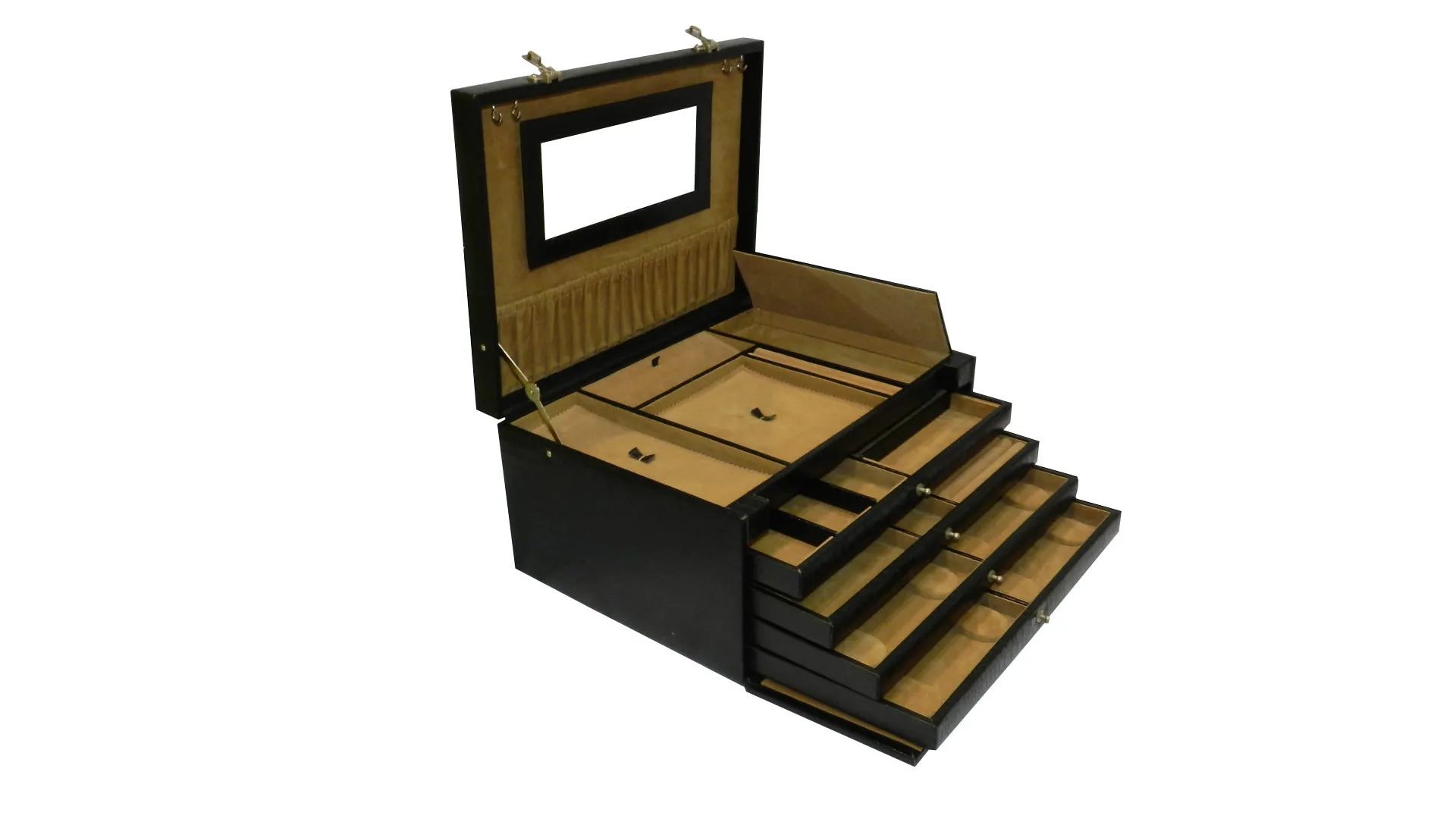 Jewelry Box Genuine Leather Multipurpose XL-Size Number Lock