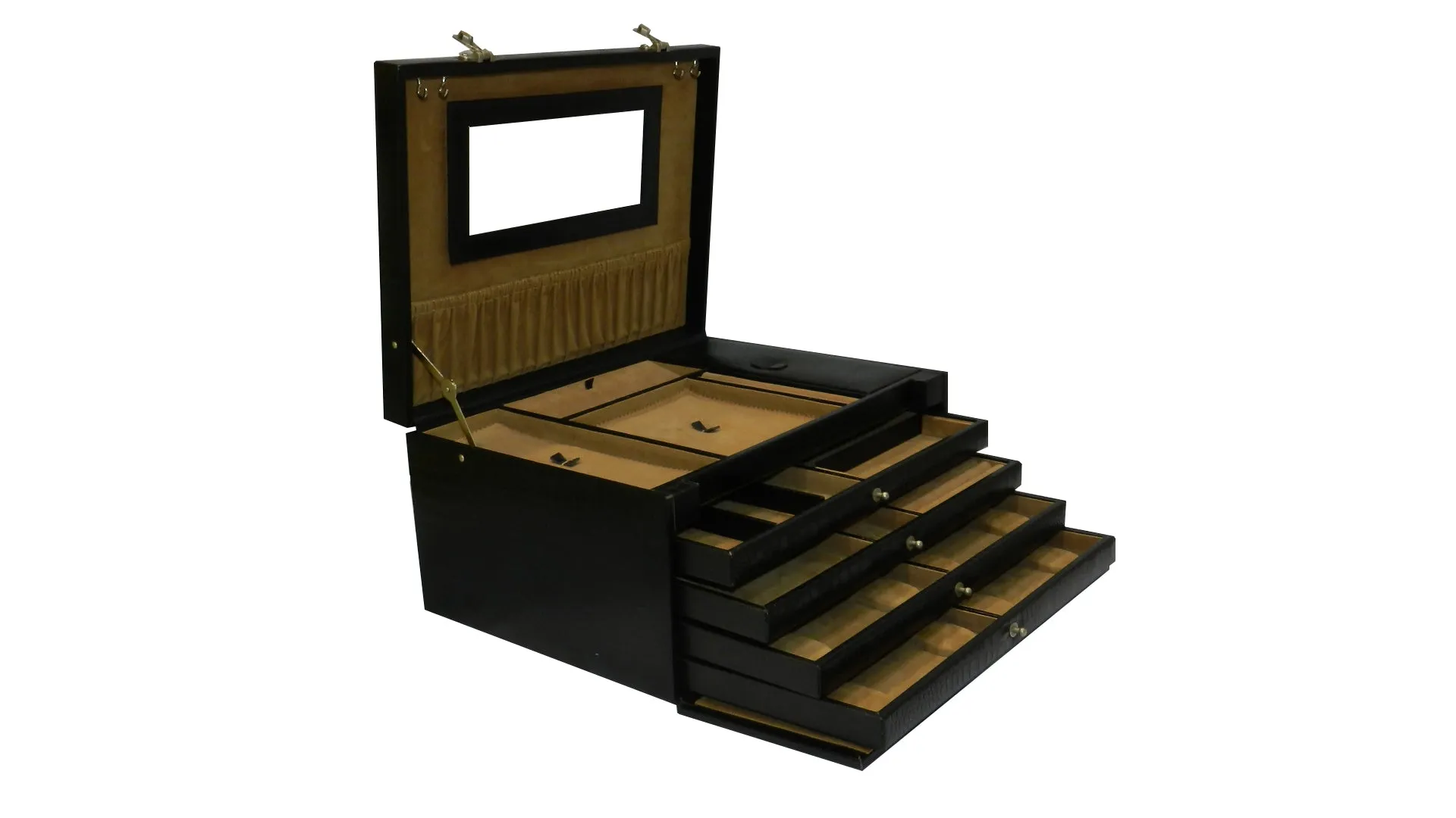Jewelry Box Genuine Leather Multipurpose XL-Size Number Lock