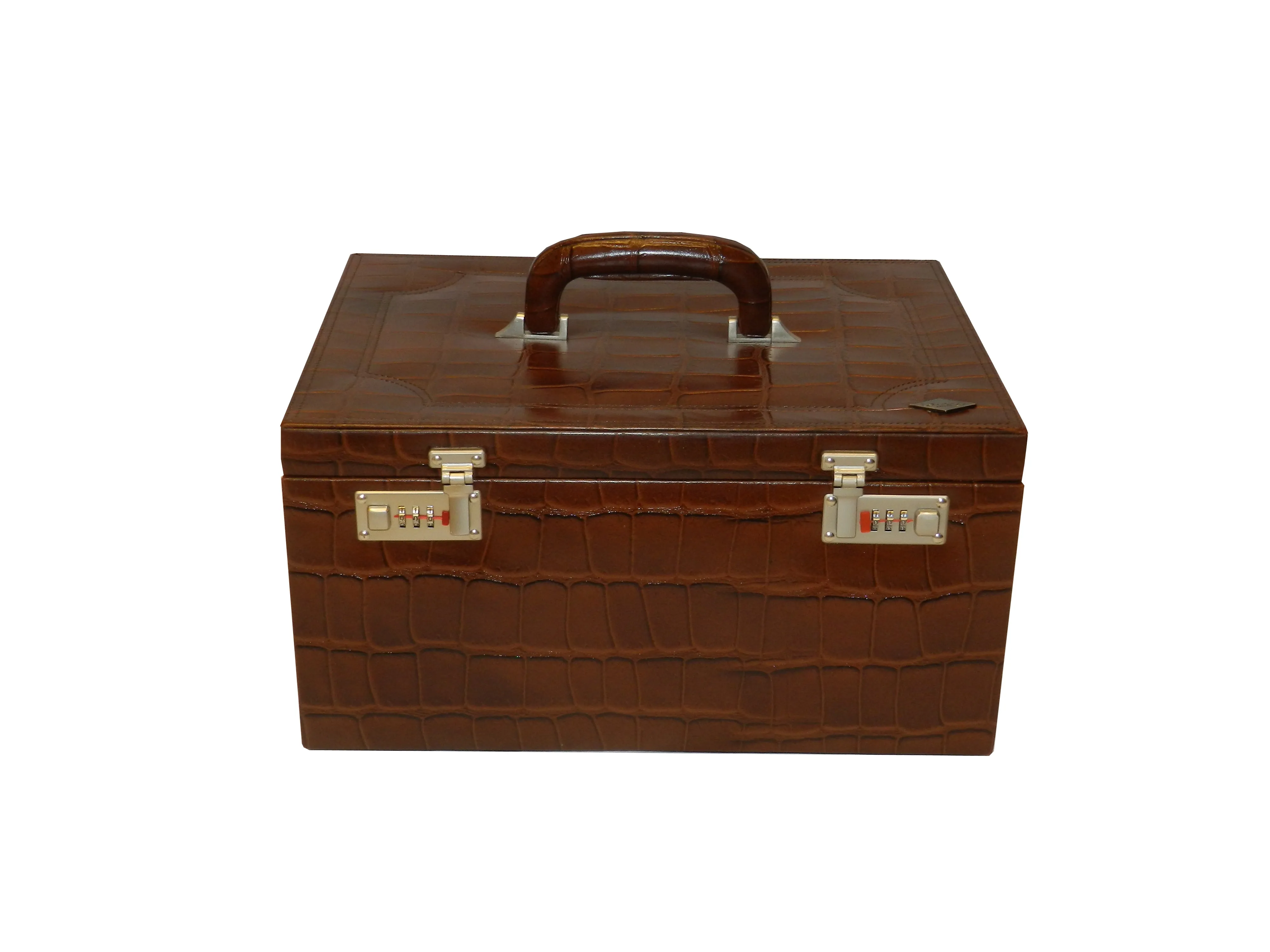 Jewelry Box Genuine Leather Multipurpose XL-Size Number Lock